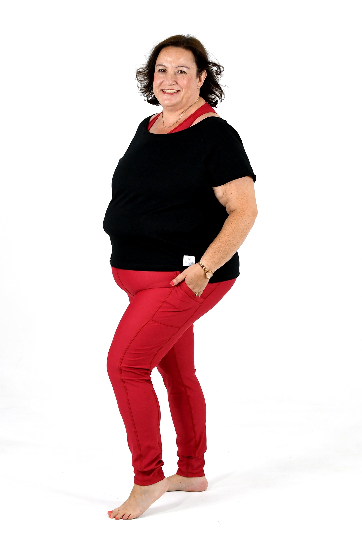 Evolve Full Length Leggings with Pockets S / Jester Red