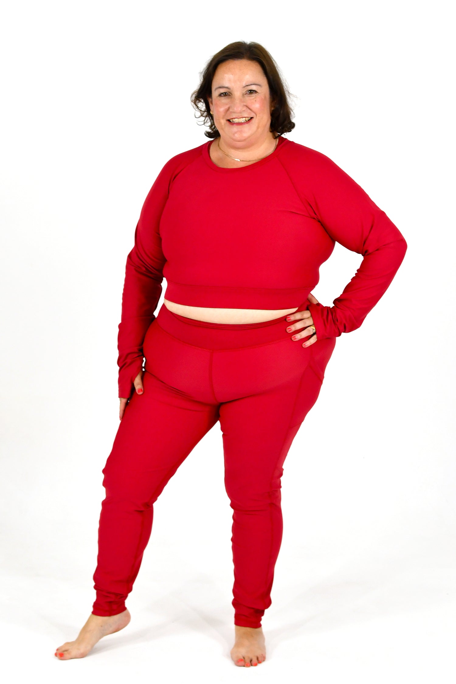 Evolve Cropped Top with Thumb Holes S / Jester Red