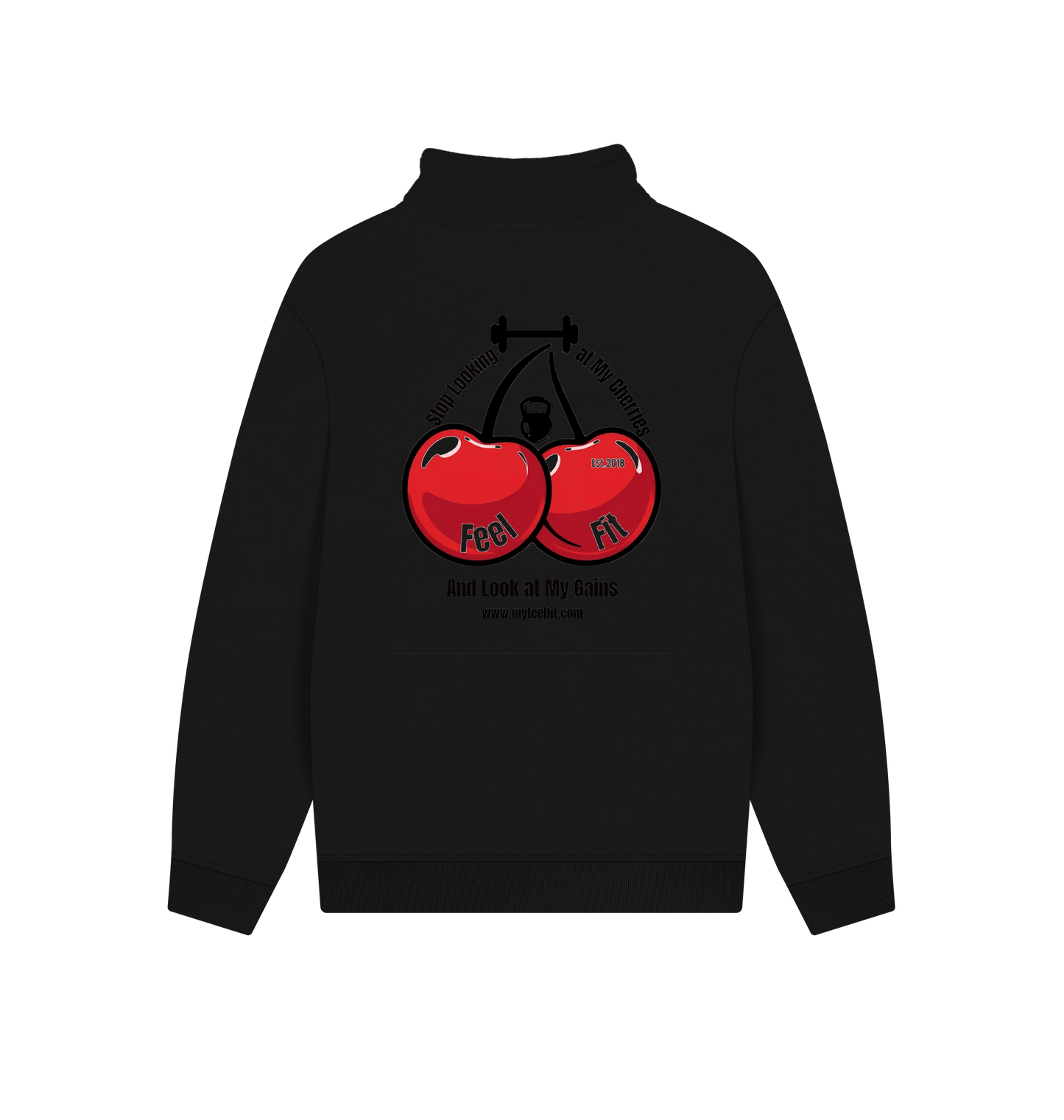 Black Printed Sweater Back