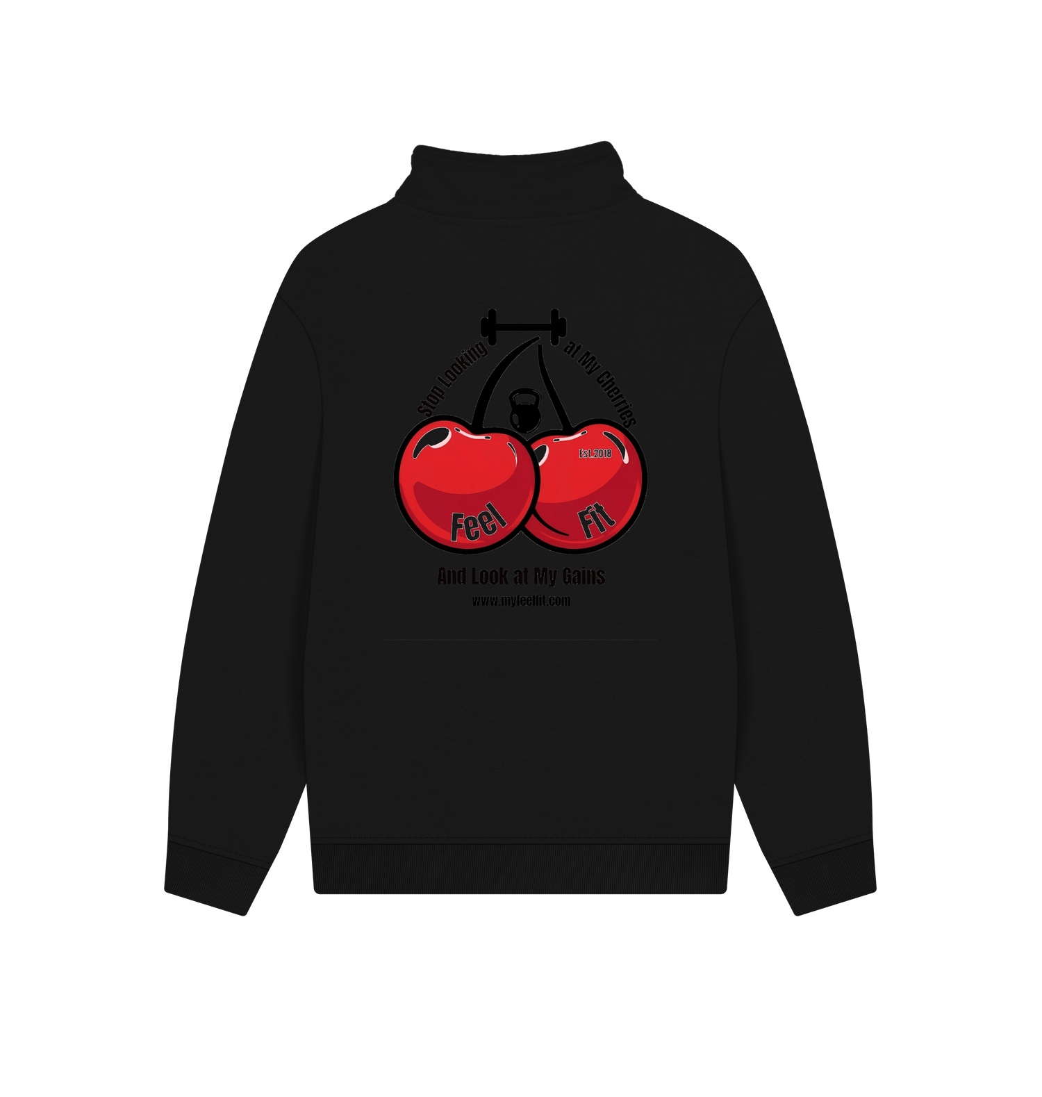 Black Printed Sweater Back