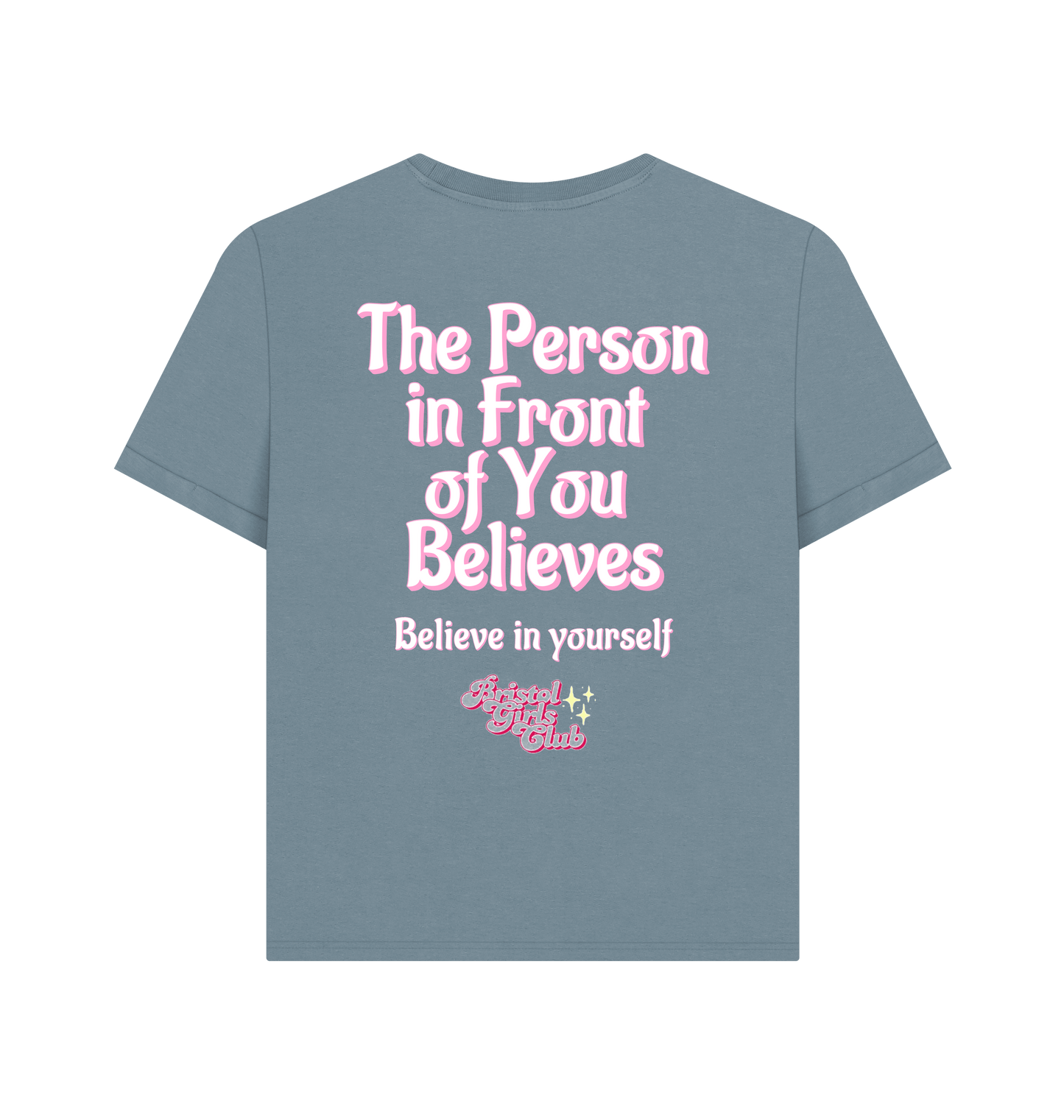 Stone Blue Printed T-shirt Back