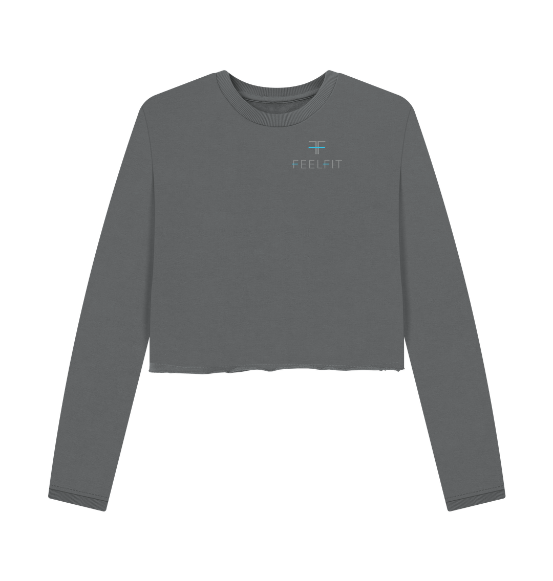 Slate Grey Printed Boxy Jumpers Front