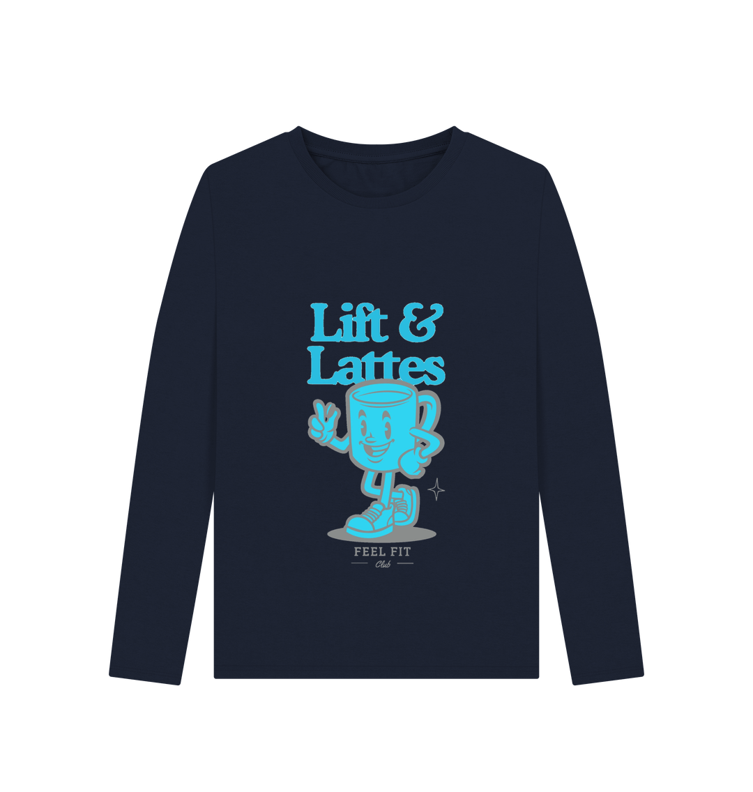 Navy Blue Printed Long Sleeve T Shirt