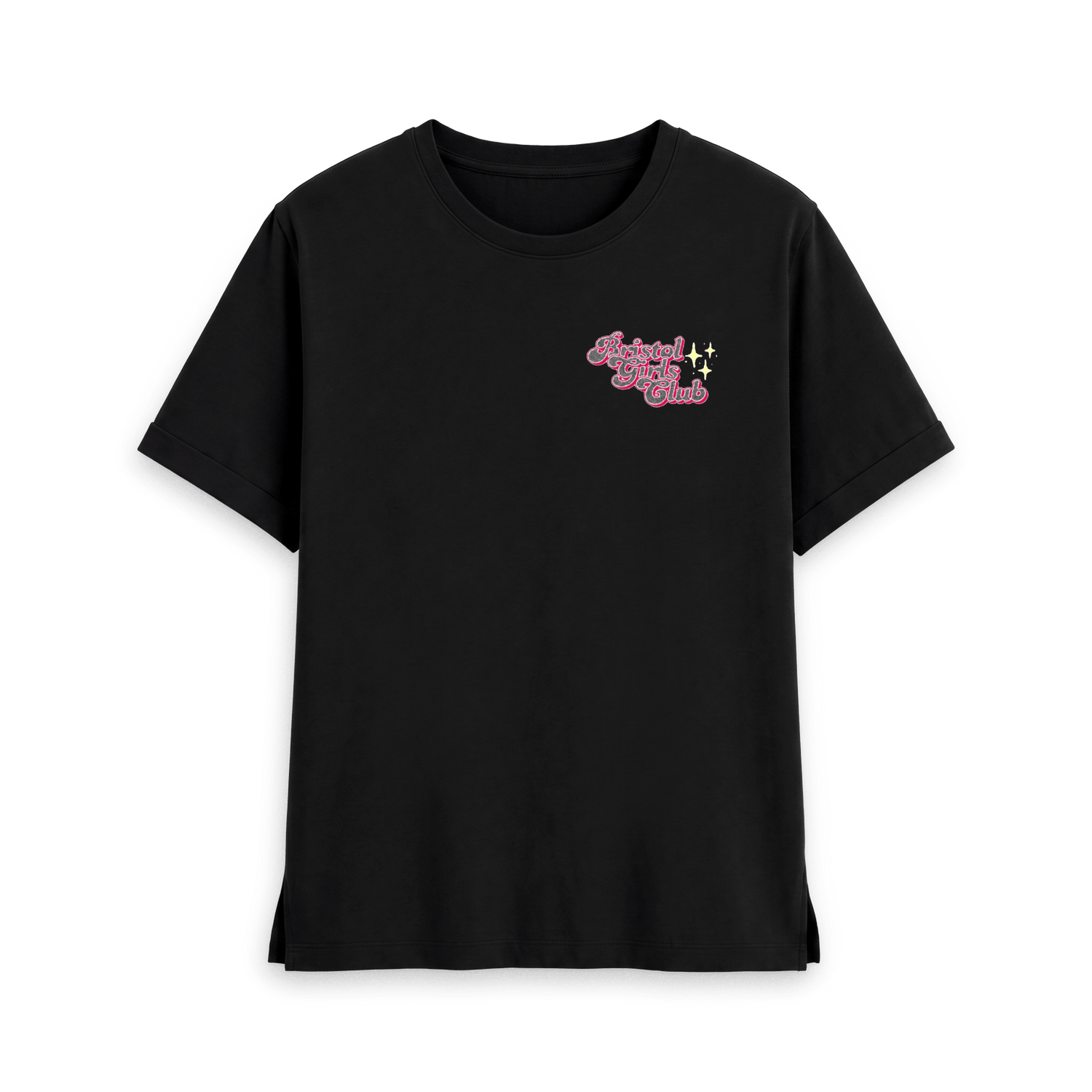 Black Printed T-shirt Front