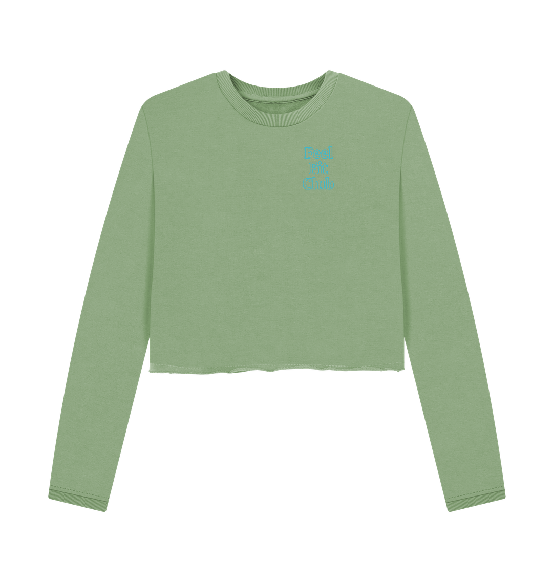 Sage Printed Boxy Jumpers Front