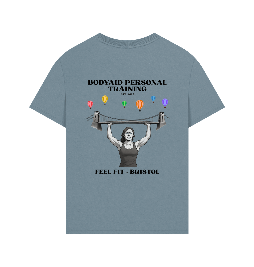 Stone Blue Printed T-shirt Back