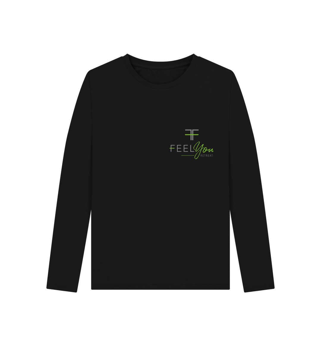 Black Printed Long Sleeve T Shirt Front