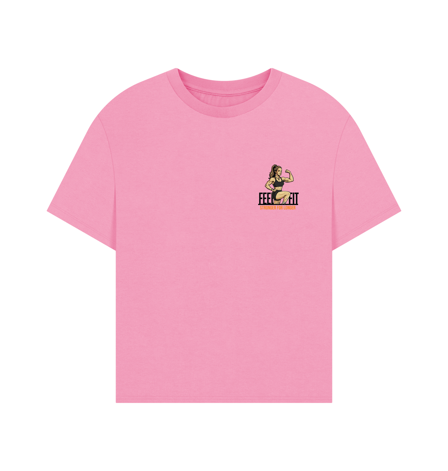 Rose Pink Printed T-shirt Front