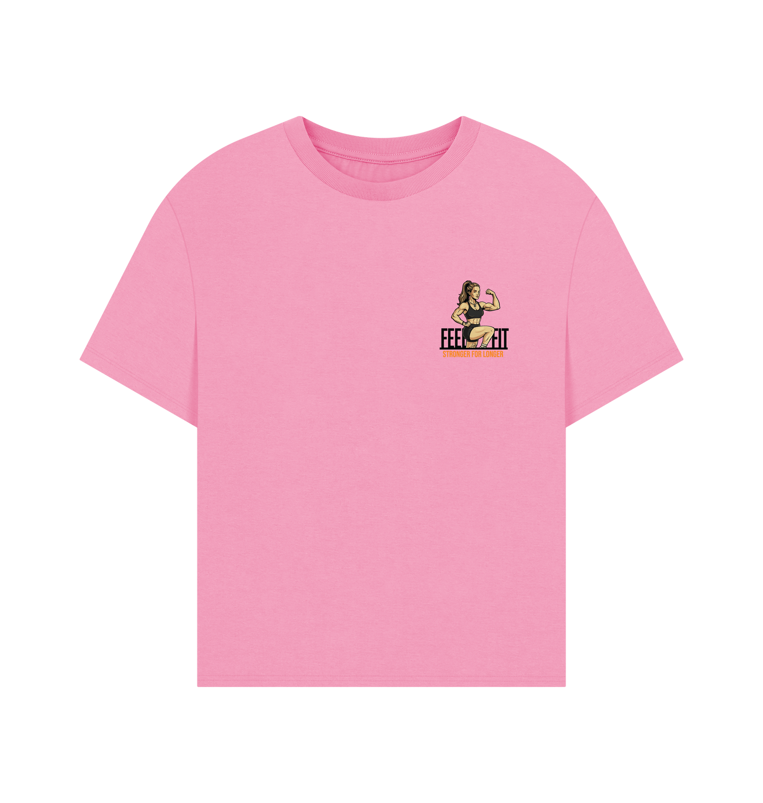 Rose Pink Printed T-shirt Front