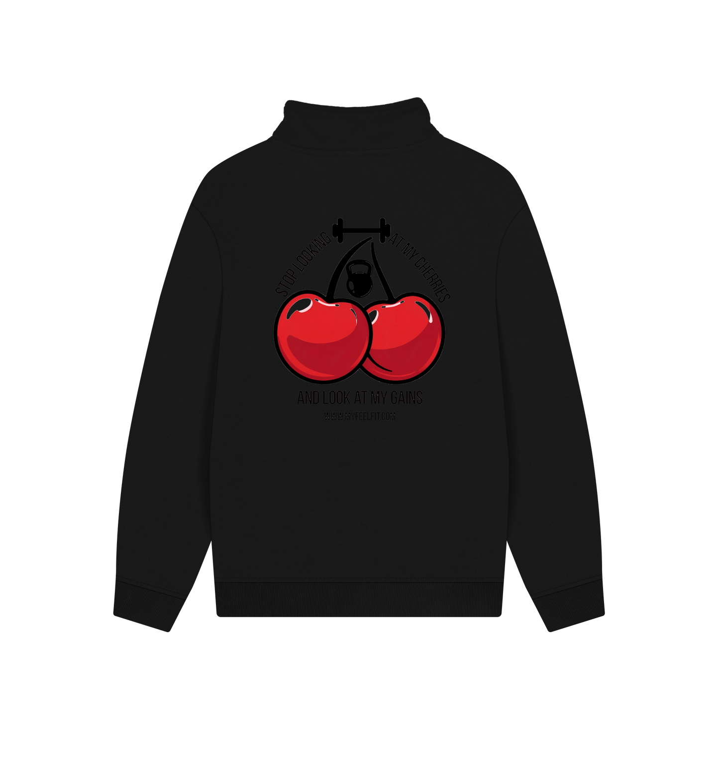 Black Printed Sweater Back