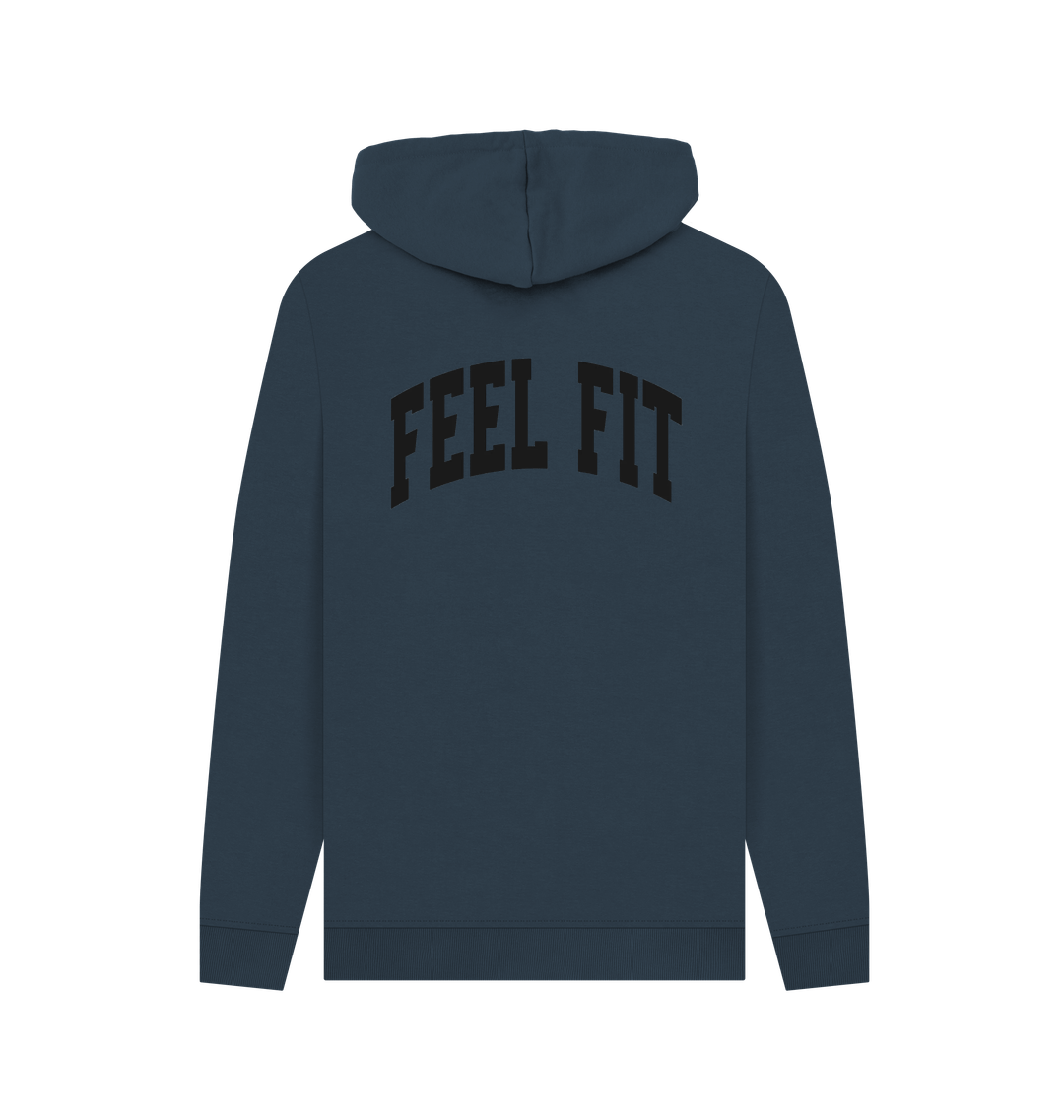 Navy Printed Hoody Back