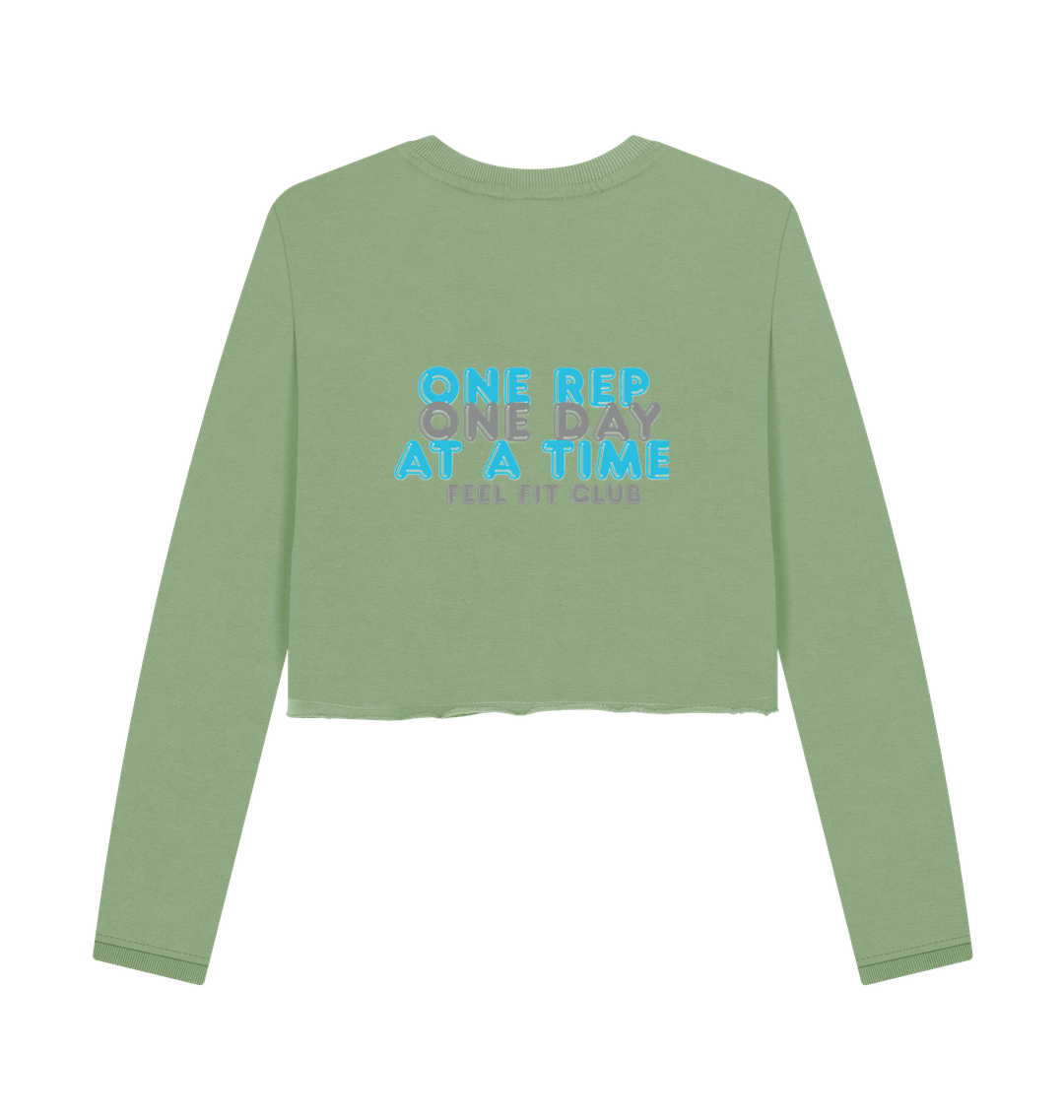 Sage Printed Boxy Jumpers Back