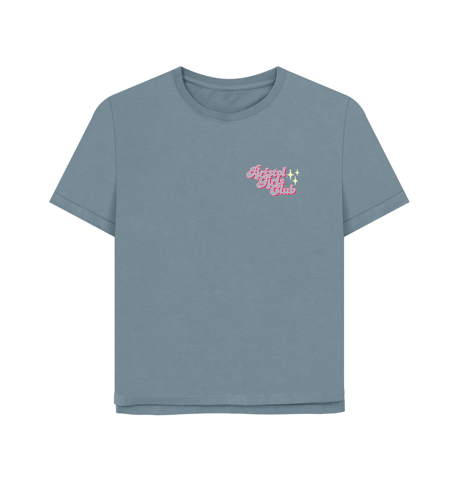 Stone Blue Printed T-shirt Front