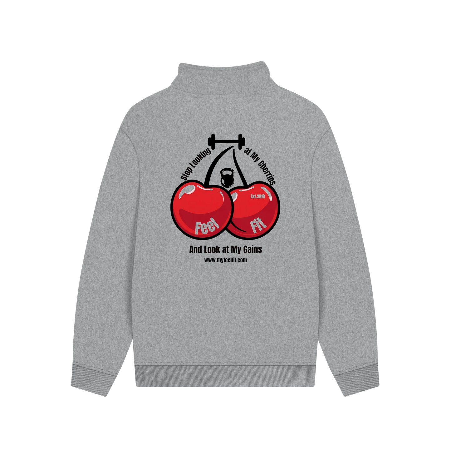 Athletic Grey Printed Sweater Back