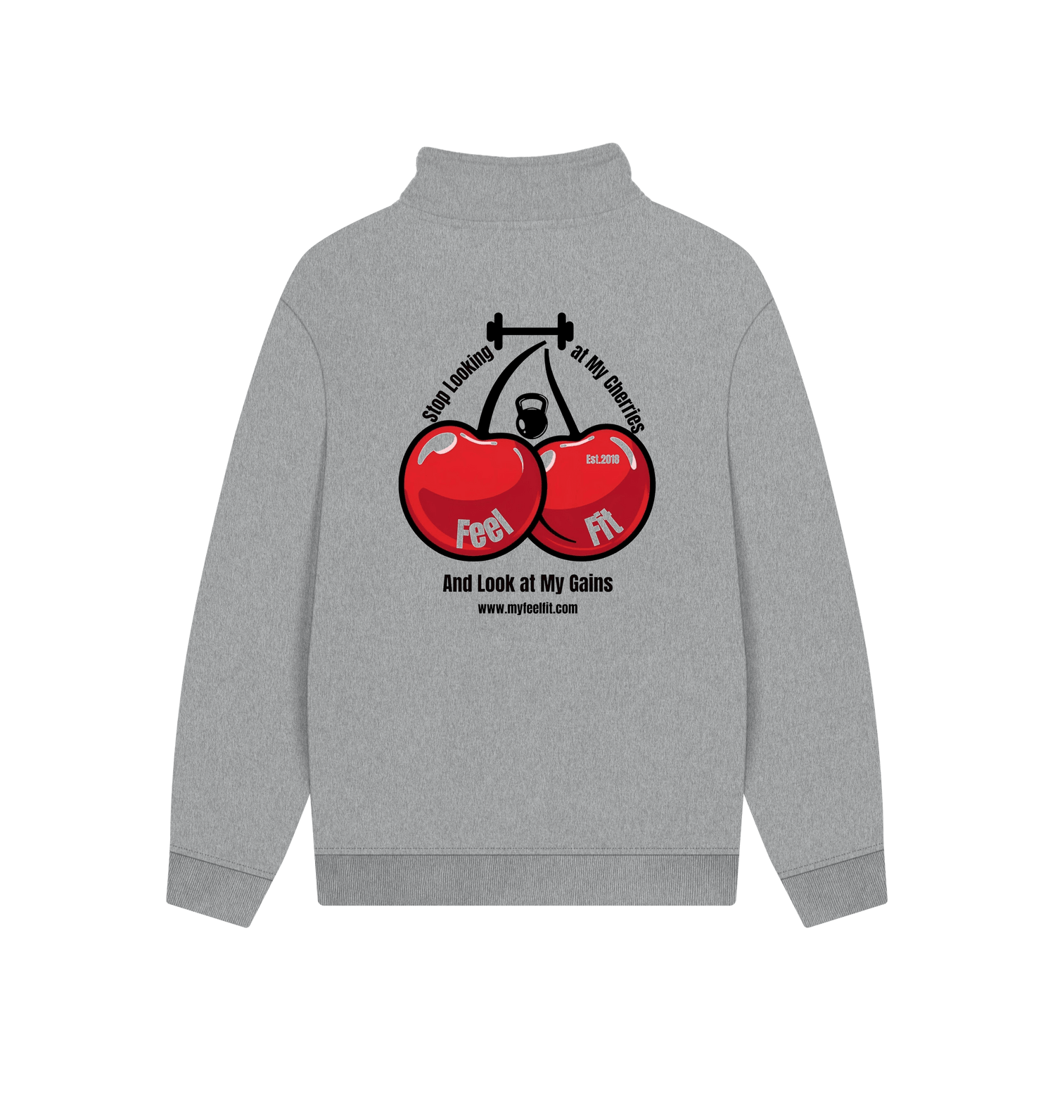 Athletic Grey Printed Sweater Back