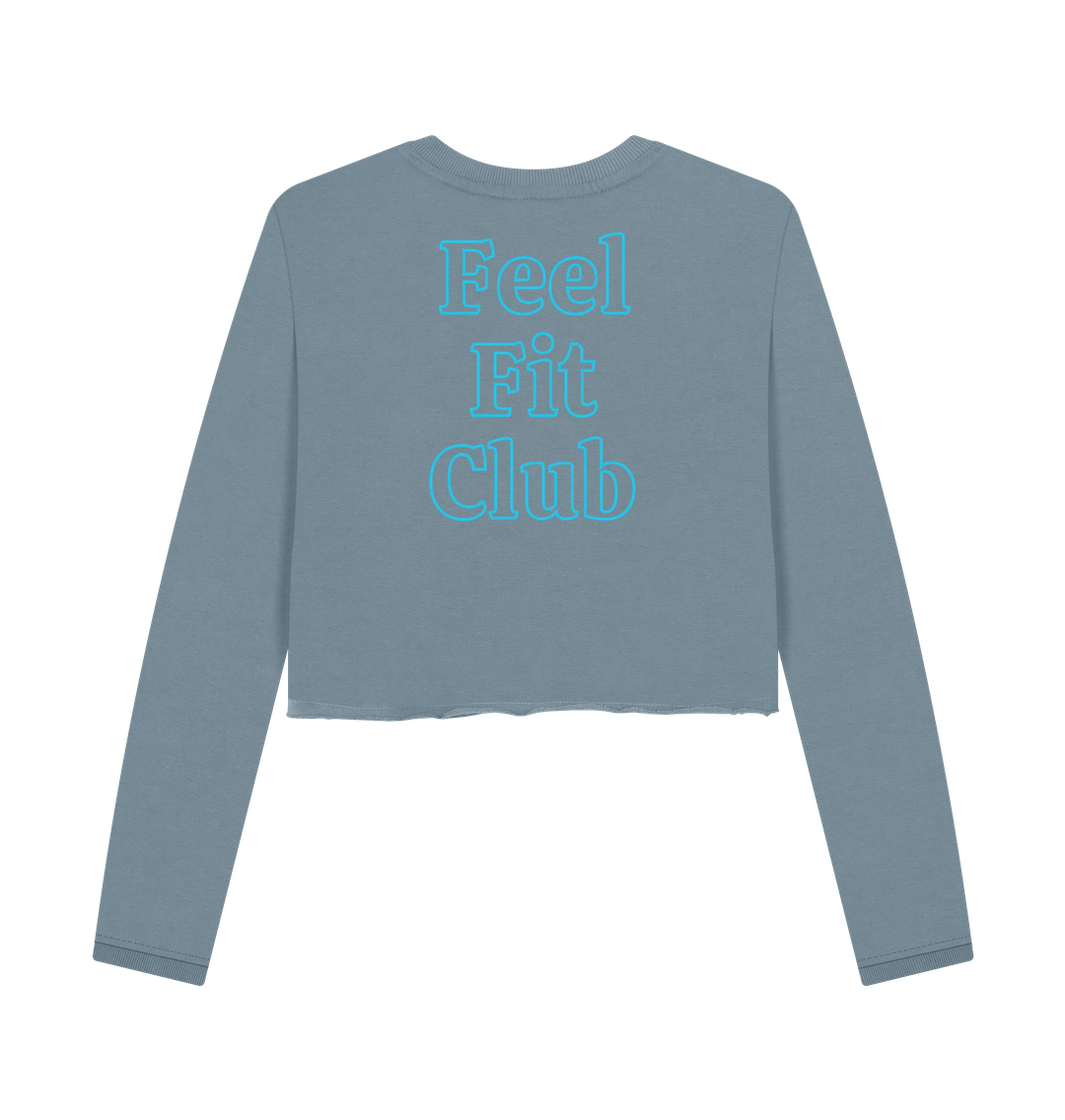 Stone Blue Printed Boxy Jumpers Back